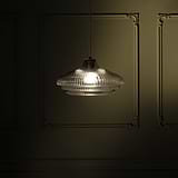 Brookfield Large Pendant Light Fluted Glass - Bronze