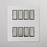 8G Two Way Rocker Switch - Paintable Polished Nickel Black