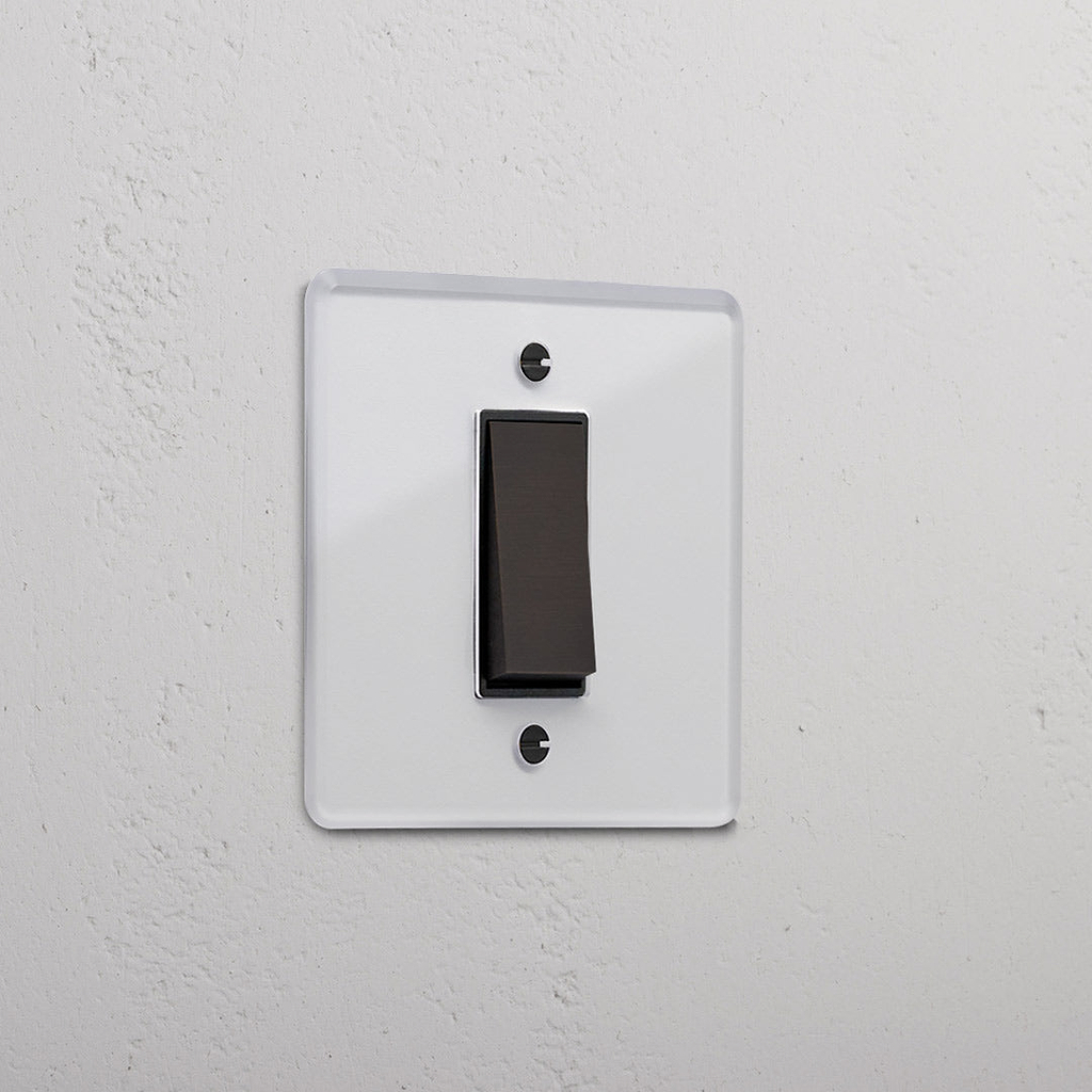 1G Retractive Rocker Switch - Clear Bronze Black