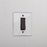 1G Retractive Rocker Switch - Clear Bronze Black