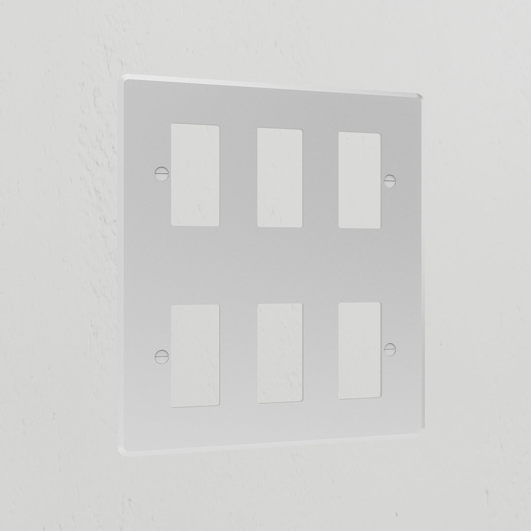 6G Rocker Switch Plate - Clear White