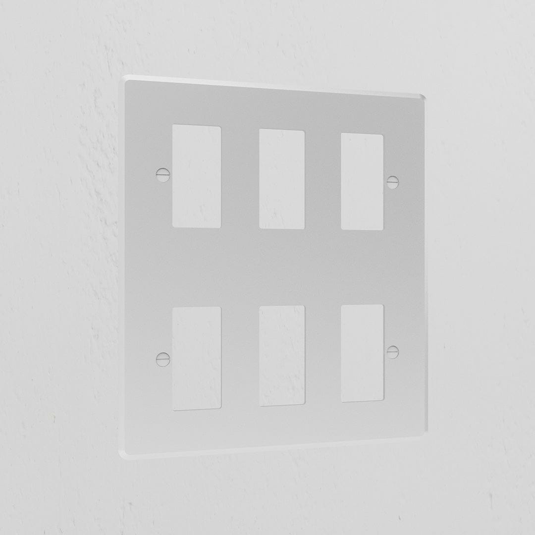 6G Rocker Switch Plate - Clear White