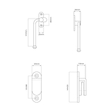 Southbank Casement Window Handle With Hook Left - Bronze  