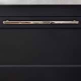 Polished Nickel Milliner Handle On Black Furniture