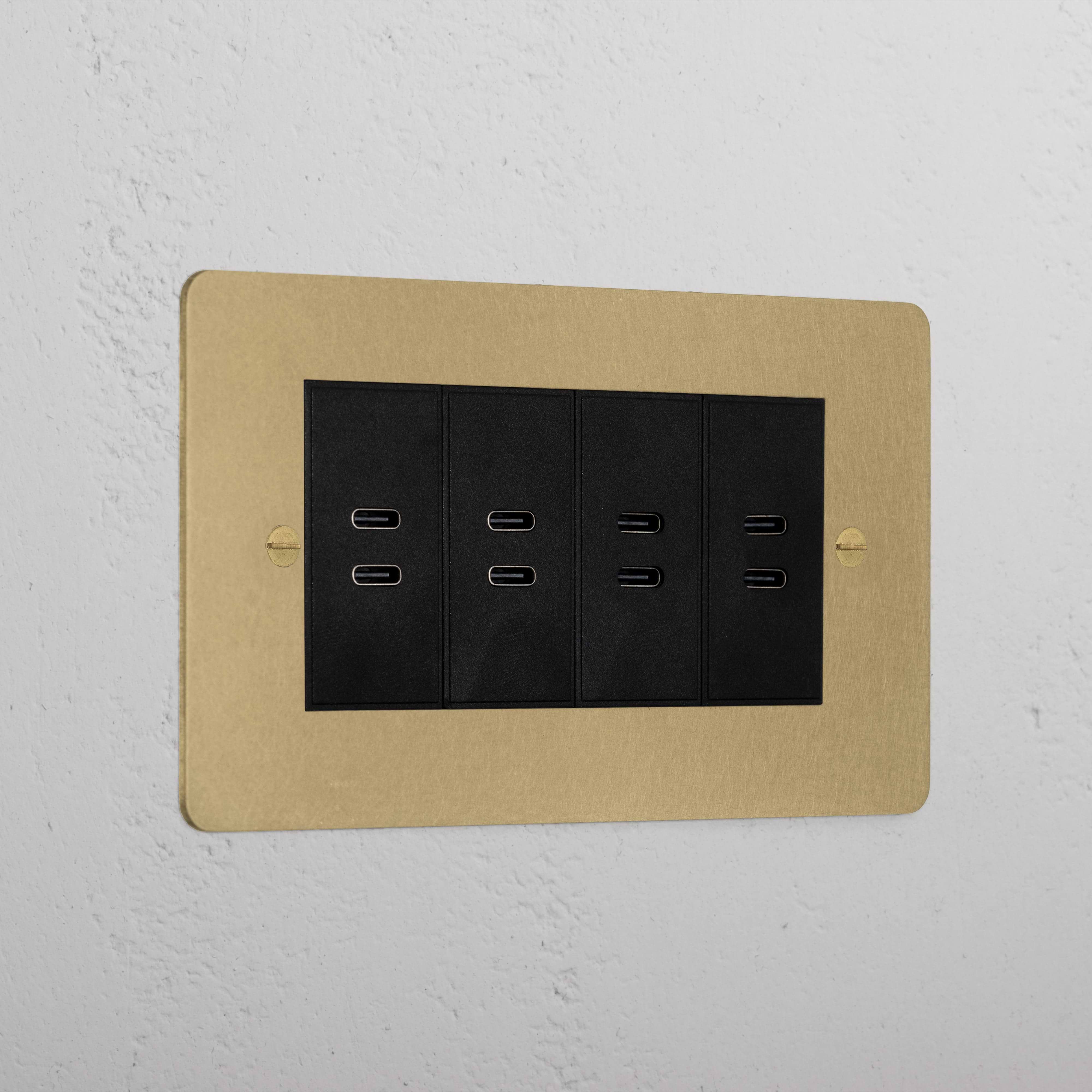 Interior Antique Brass 8x Usb-C Socket Black