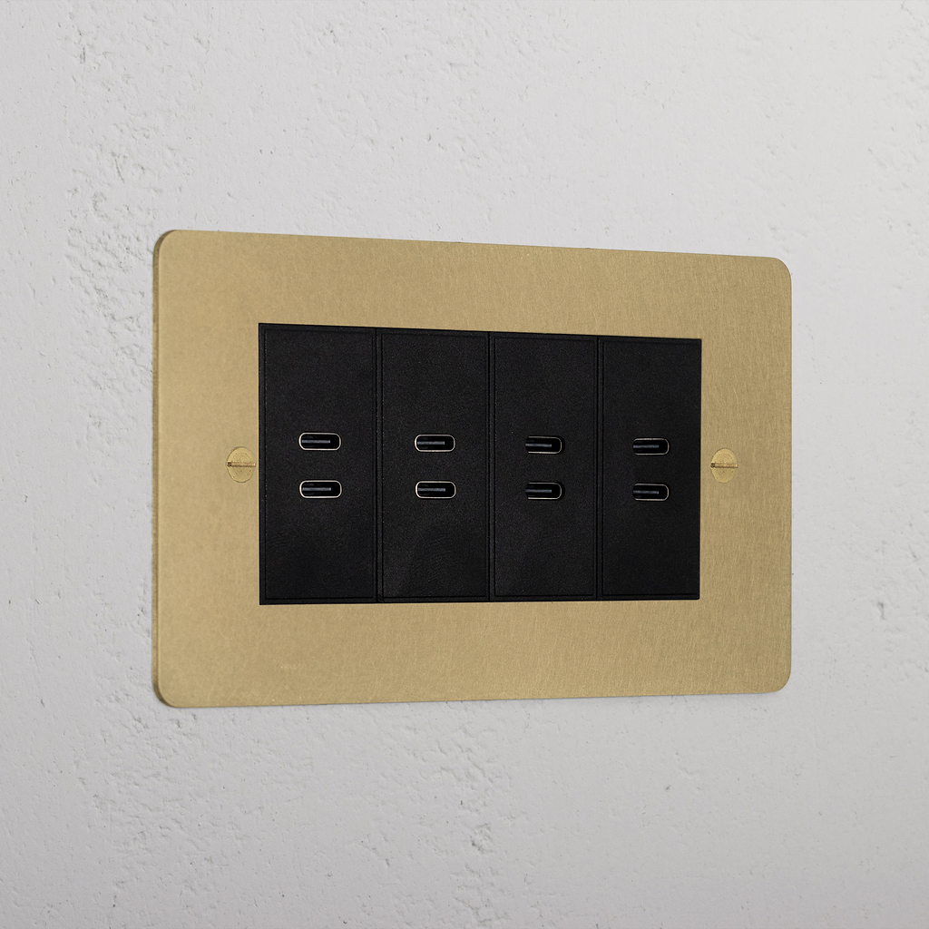 Interior Antique Brass 8x Usb-C Socket Black