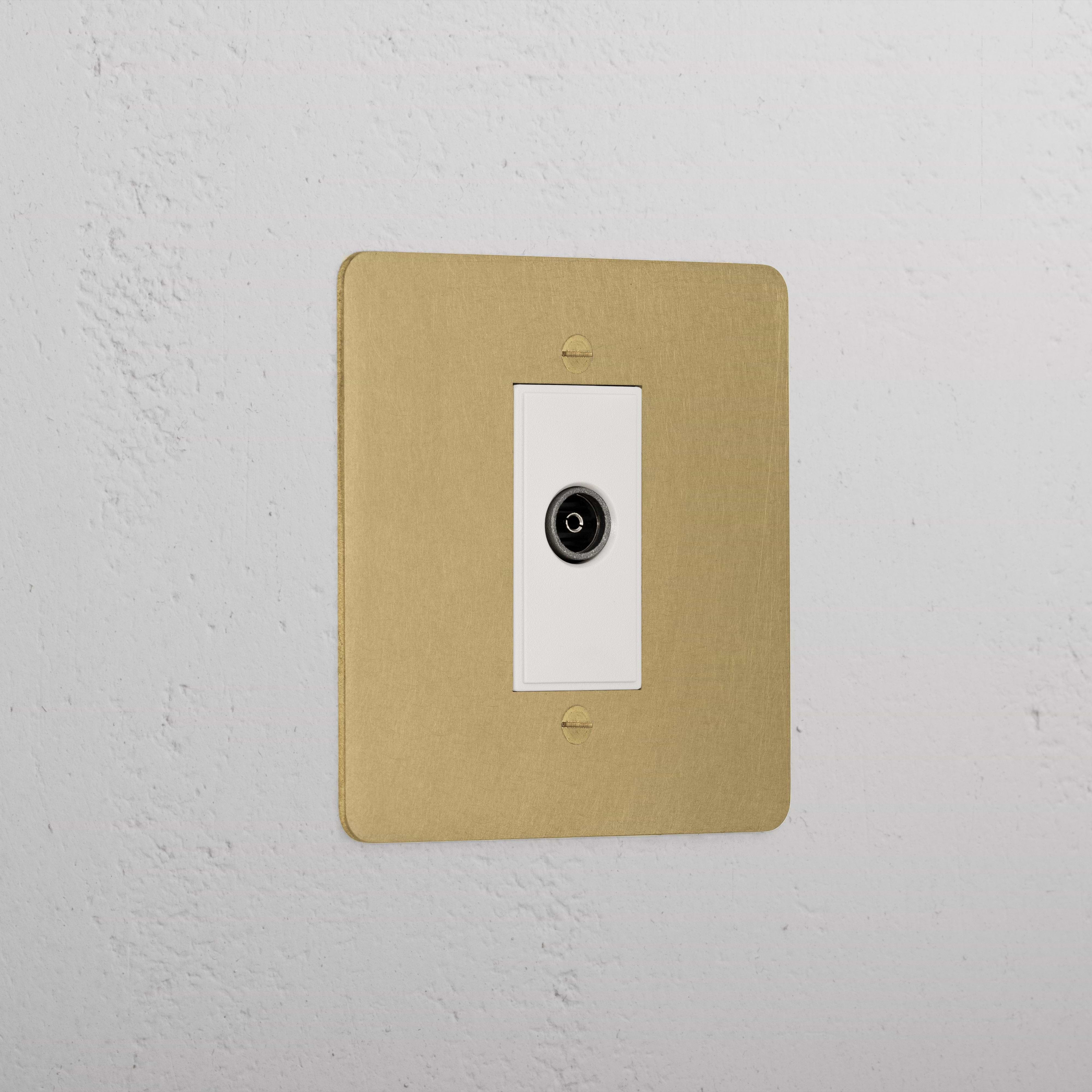 Premium Antique Brass Tv Outlet Socket White
