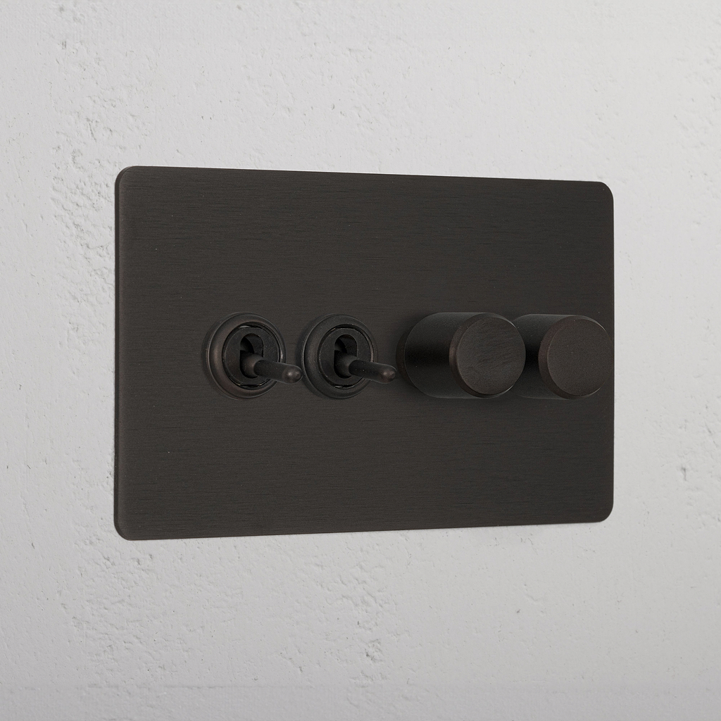 Bronze 4 Gang Mixed Luxury Light Switch