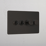 Bronze 4 Gang Mixed Luxury Light Switch