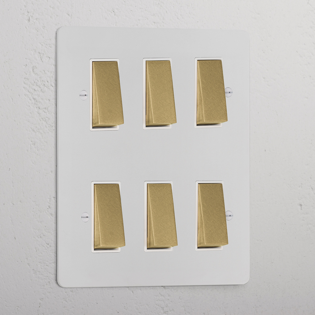 6G Two Way Rocker Switch _ Paintable Antique Brass White