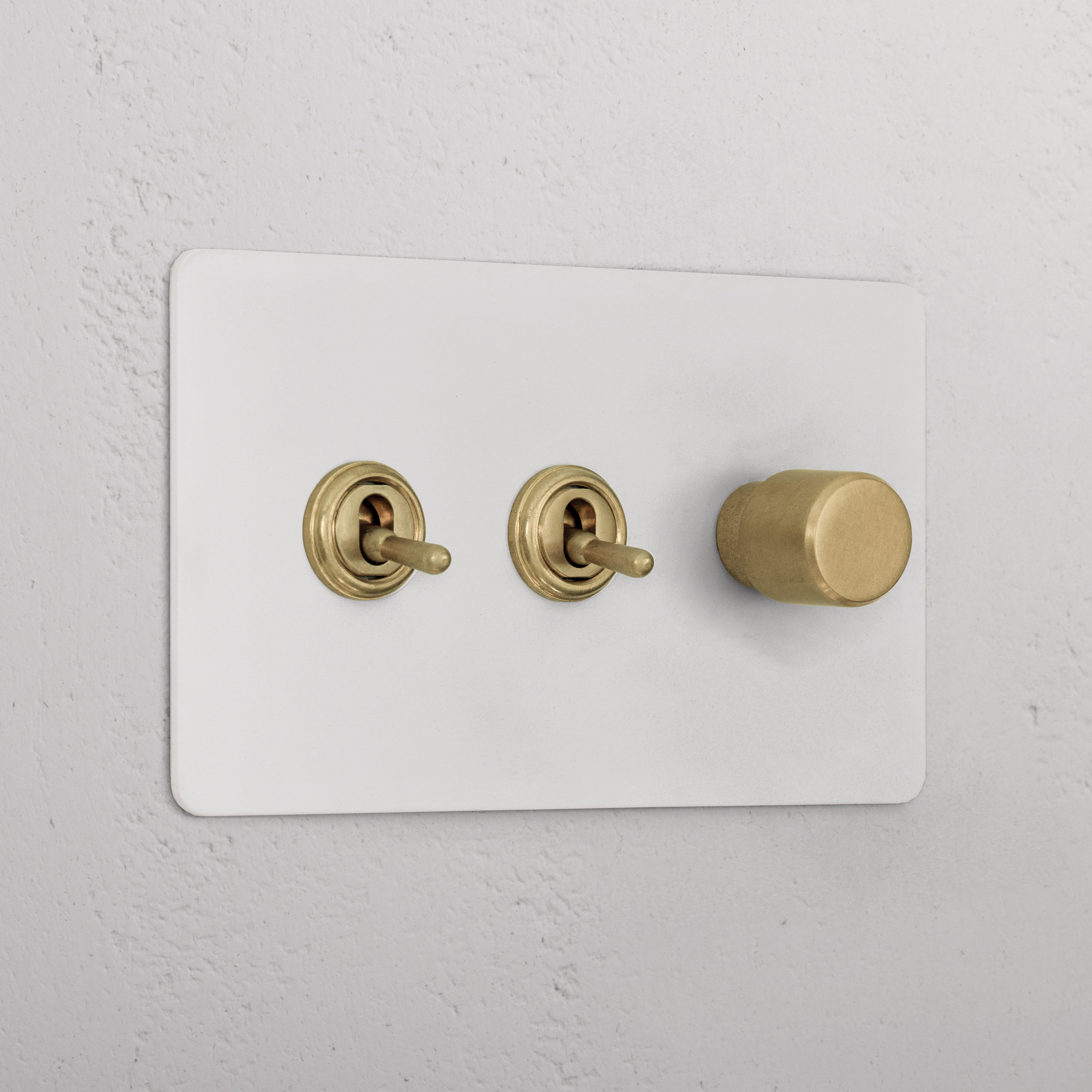 3G Mixed Switch 2T1D _ Paintable Antique Brass