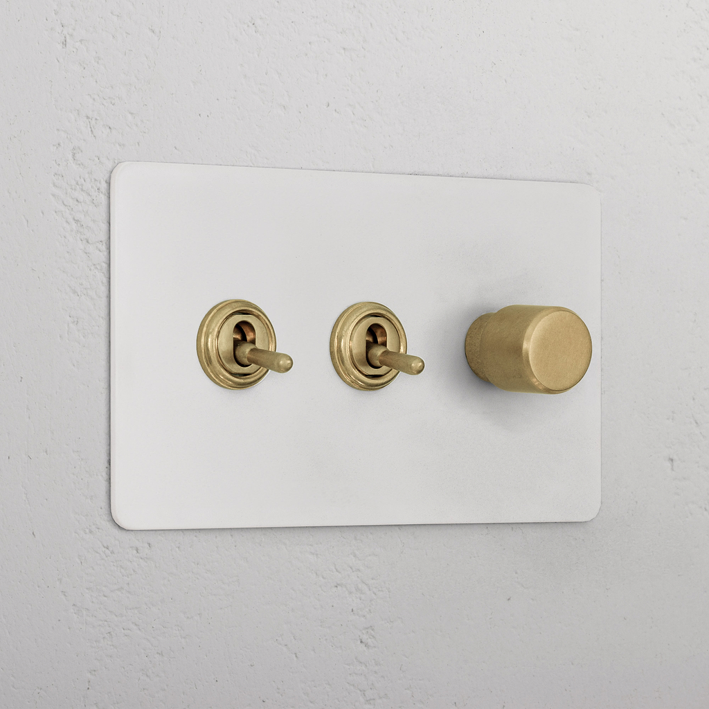 3G Mixed Switch 2T1D _ Paintable Antique Brass