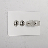 4G Mixed Switch 2T2D _ Paintable Polished Nickel