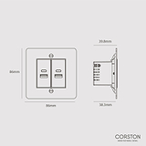 2x USB A+C Socket - Polished Nickel Black