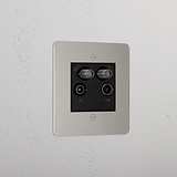 Premium Polished Nickel Aerial Socket Black