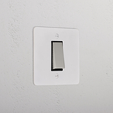 1G Two Way Rocker Switch _ Paintable Polished Nickel Black 