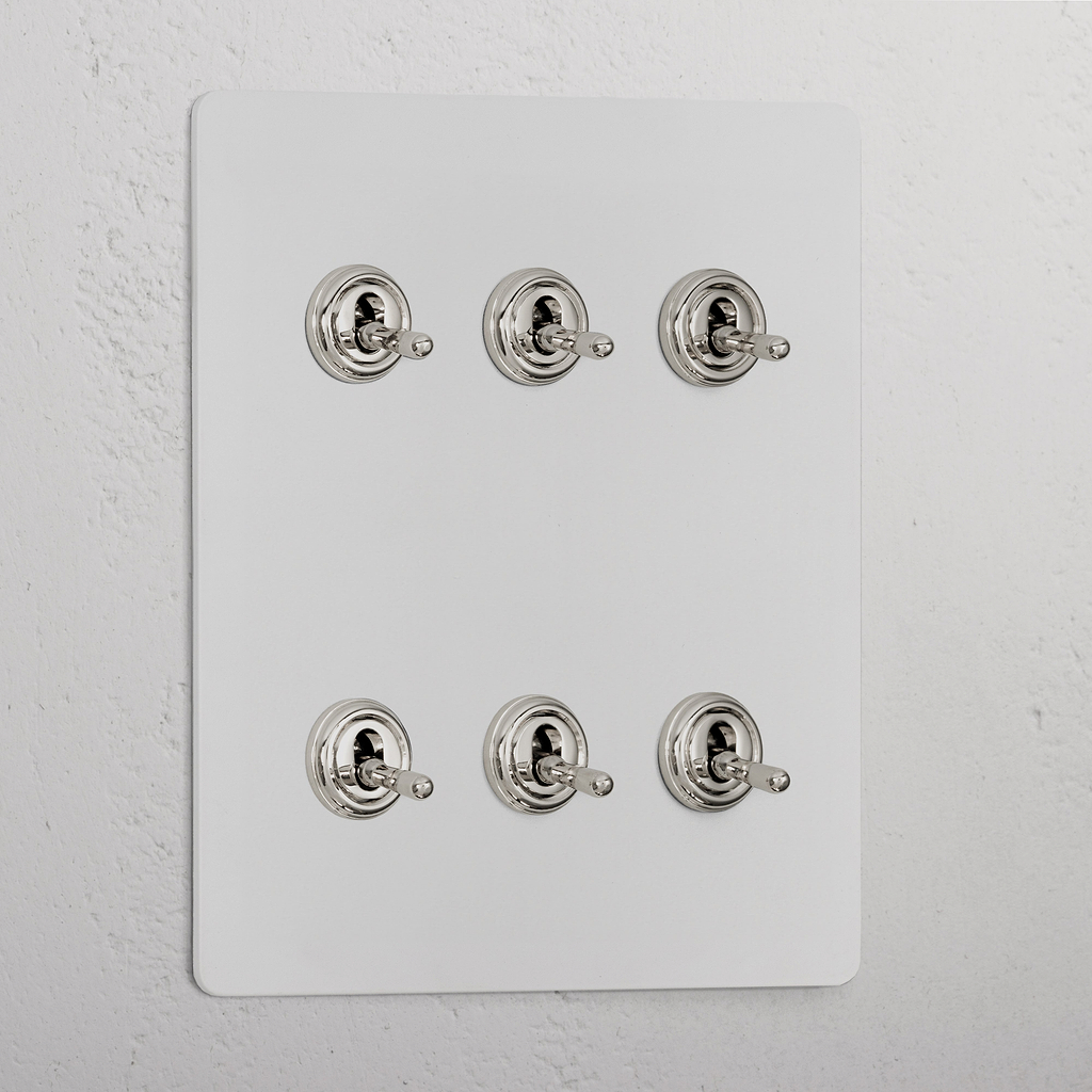 6G Two Way Toggle Switch - Paintable Polished Nickel 