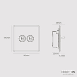 2G Two Way Toggle Switch - Clear Antique Brass