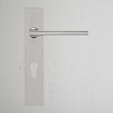Clayton Long Plate Sprung Door Handle & Euro Lock - Polished Nickel 
