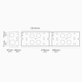 2x Double Metal Back Box 47mm Landscape