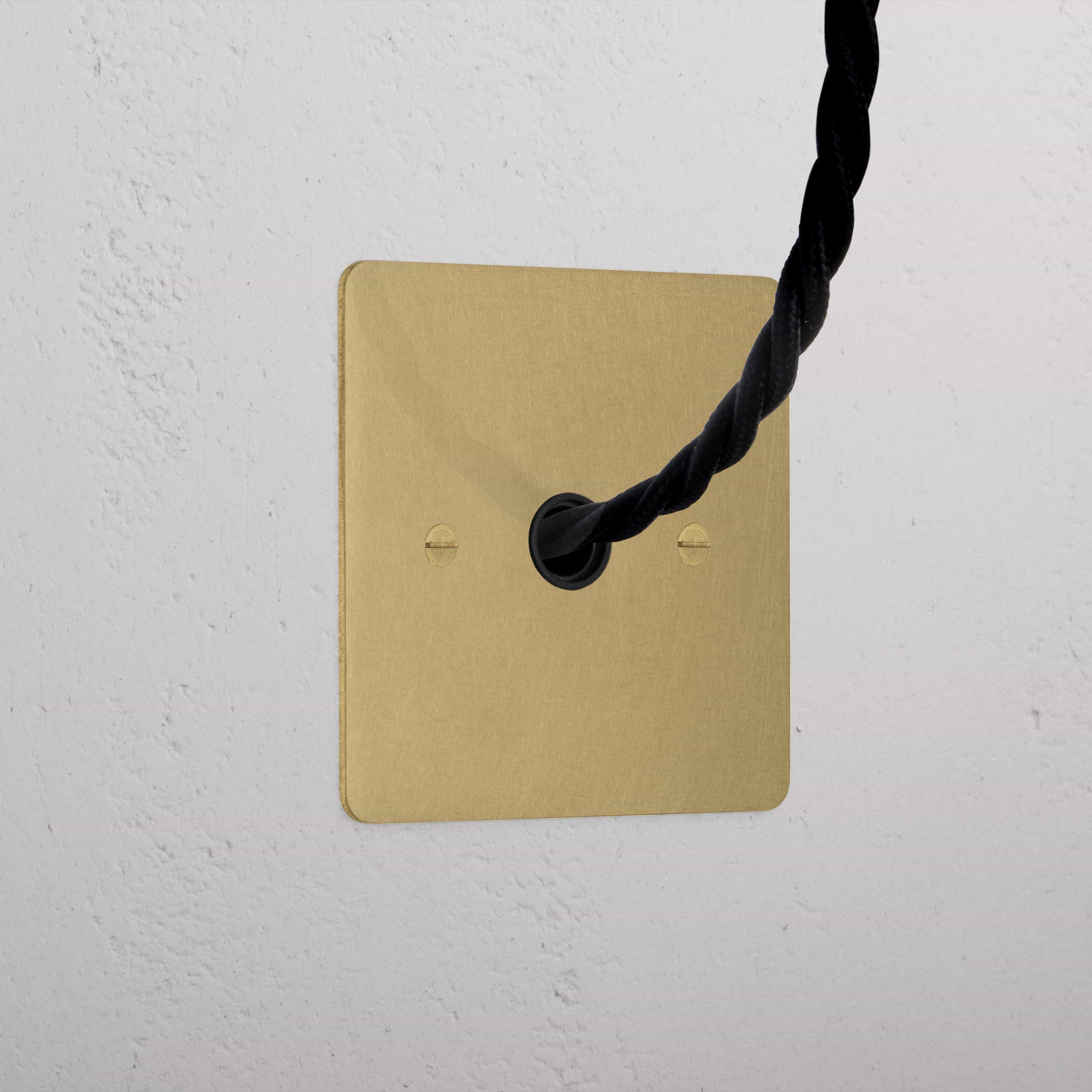 Designer Antique Brass Flex Outlet Socket Black