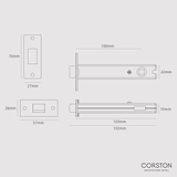 100mm Bathroom Lock - Antique Brass