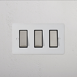 3G Two Way Rocker Switch - Paintable Polished Nickel Black