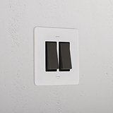 2G Two Way Rocker Switch _ Paintable Bronze Black