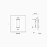 1G Retractive Rocker Switch - Clear Bronze Black