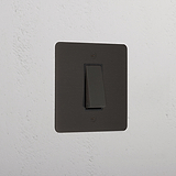 1G Two Way Rocker Switch - Bronze Black