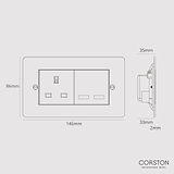13A Socket + USB A+C Fast Charge - Polished Nickel Black
