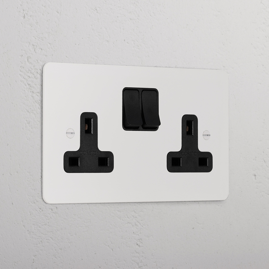 Double Socket UK _ Paintable Black