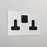 Double Socket UK _ Paintable Black