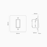 1G Centre Retractive Rocker Switch - Paintable Bronze Black