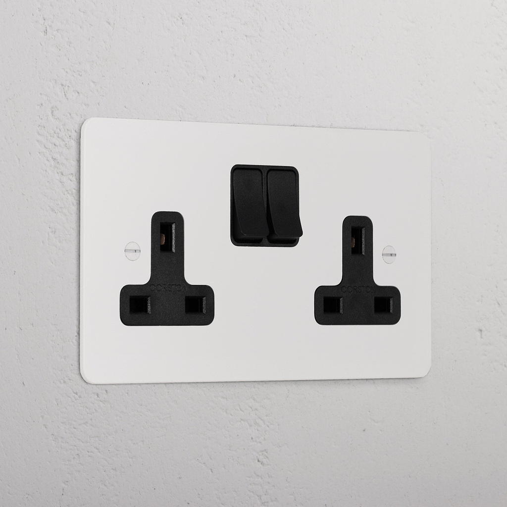 Double Socket UK _ Paintable Black
