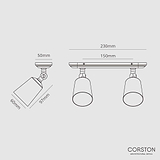 Baylis Double 50mm Spotlight - Antique Brass