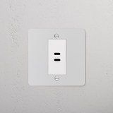 USB C+C Socket - Paintable White