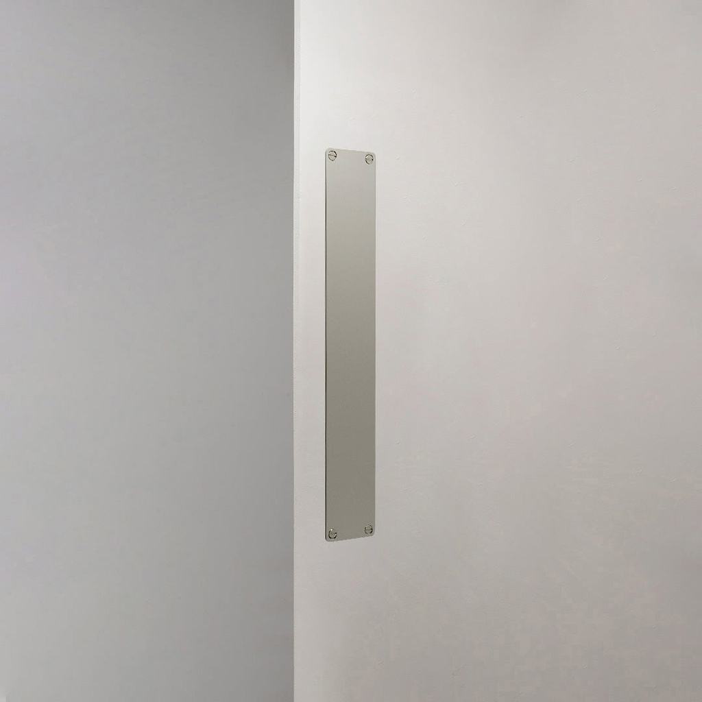 Corston Push Plate In Polished Nickel White Background
