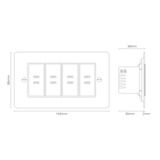 8x USB-C Ports Socket - Bronze Black
