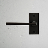 Clayton Short Plate Sprung Door Handle - Bronze  