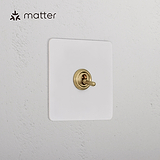 1G Smart Retractive Toggle Switch – Paintable Antique Brass
