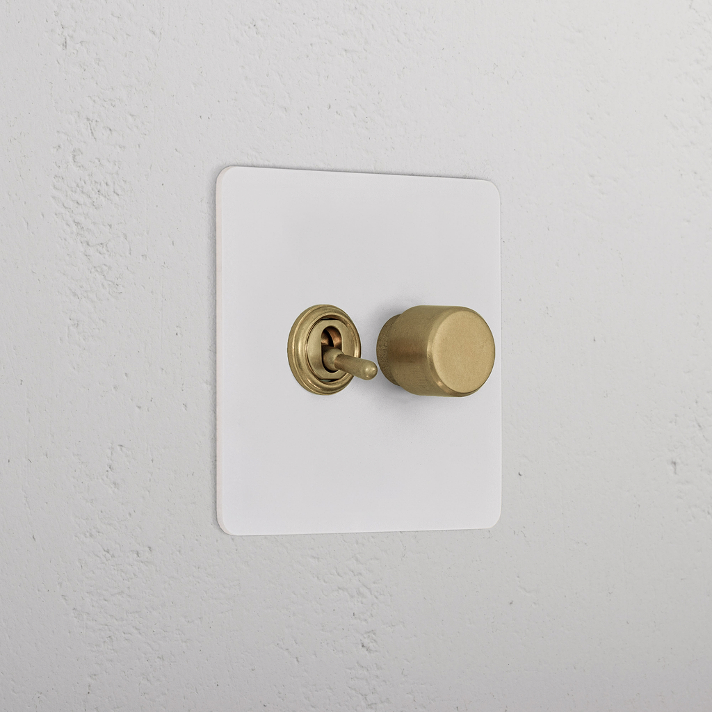 2G Mixed Switch 1T1D _ Paintable Antique Brass