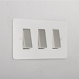 3G Two Way Rocker Switch _ Paintable Polished Nickel White