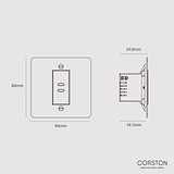 USB C+C Socket - Polished Nickel Black