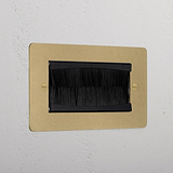 Designer Antique Brass Double Module Brush Plate Black