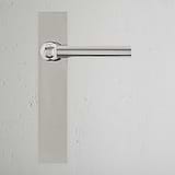 Harper Long Plate Sprung Door Handle - Polished Nickel