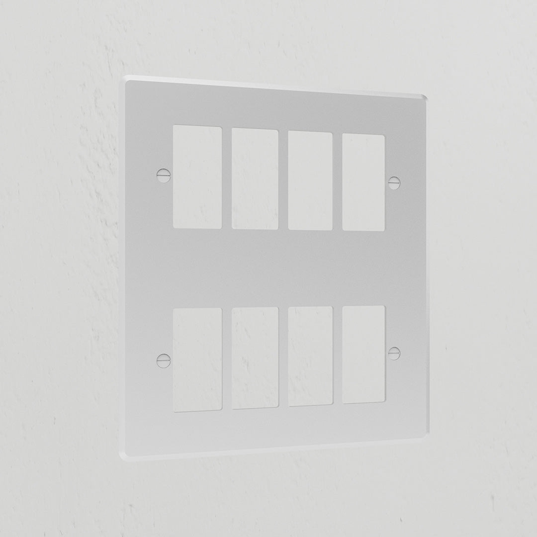 8G Rocker Switch Plate - Clear White