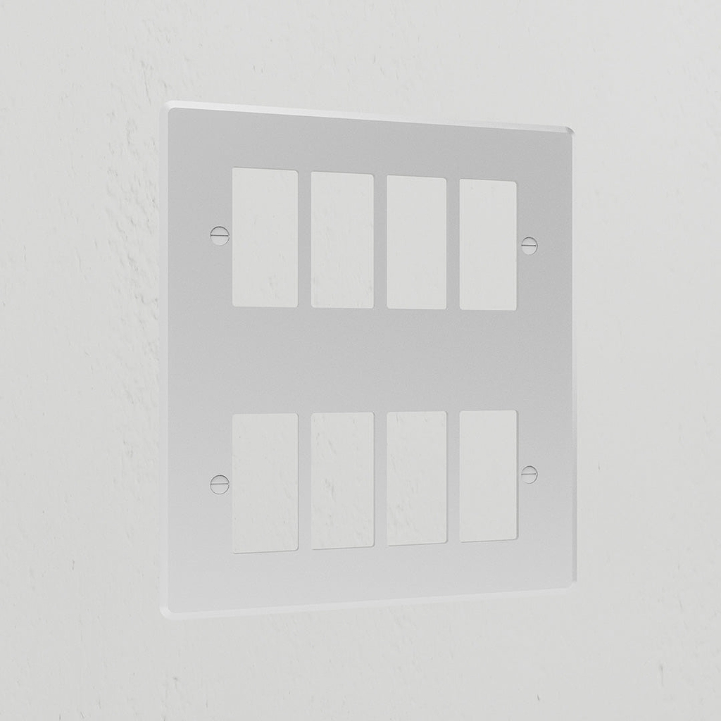 8G Rocker Switch Plate - Clear White