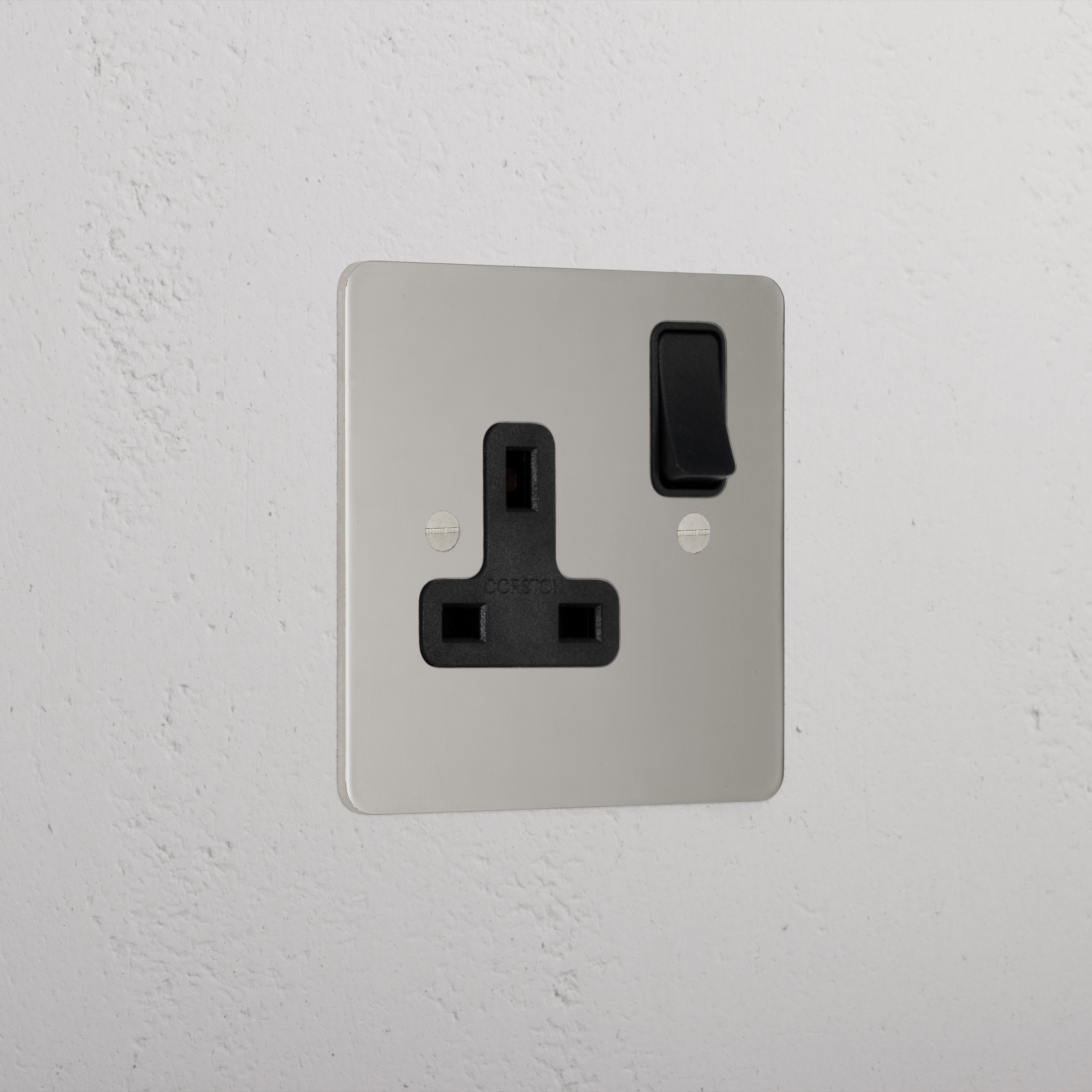 Elegant Polished Nickel Single Socket Uk Black