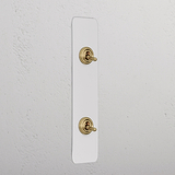 2G Architrave Two Way Toggle Switch - Paintable Antique Brass